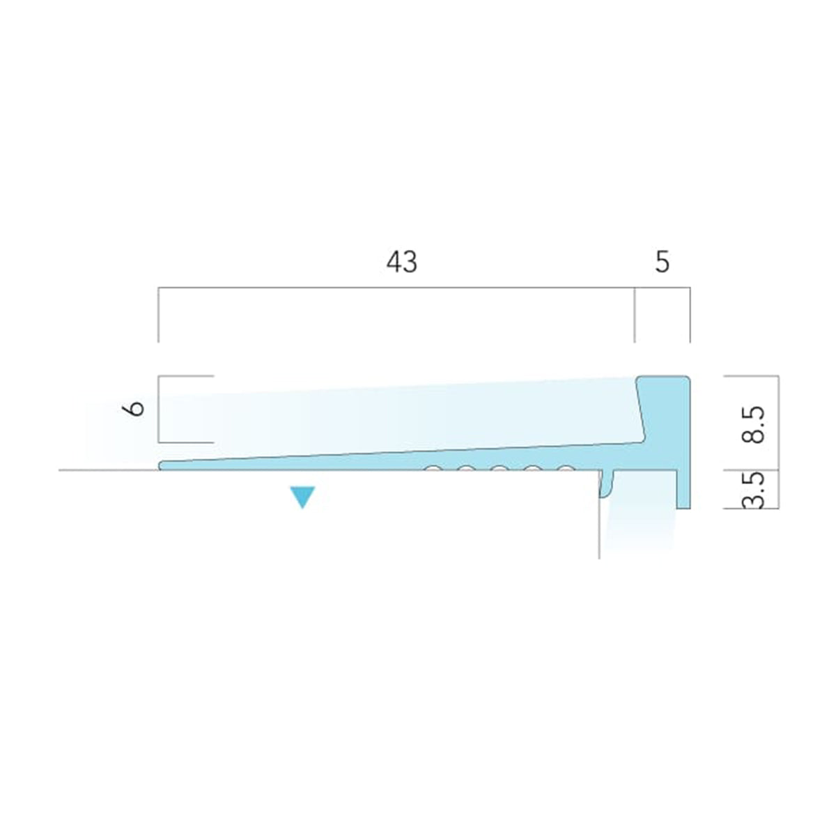 現場入不可 室内鉄骨モルタル階段用 段鼻保護見切り タイルカーペット用 48×12mm Previo T706 AFOLA メーカー直送 納期4～5営業日後発送(メーカー欠品の場合3カ月)