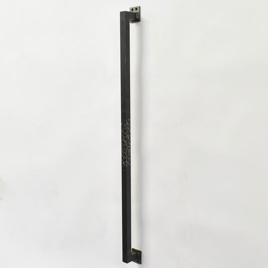 アイアン ムク たて手摺C H800mm クリア塗装 タタキ加工(納期: 約2週間後出荷)